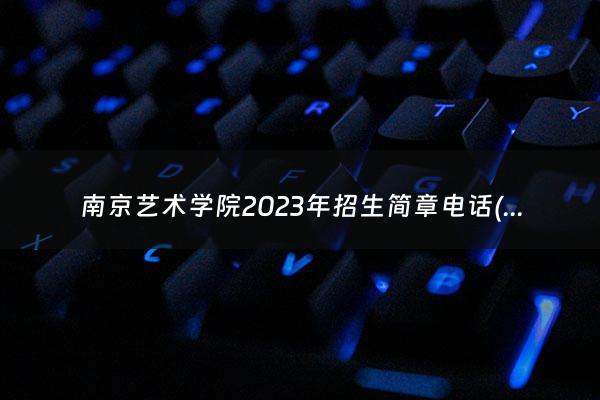 南京艺术学院2023年招生简章电话(南京艺术学院2023年招生简章)